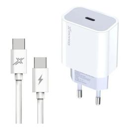 Мережевий зарядний пристрій для телефона Grand-X CH-770C White (USB-C 20W PD3.0 для QC4.0,FCP,AFC + cable TypeC, 1m )