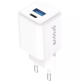 Адаптер живлення для телефона Proove Pocket GaN 30W (Type-C + USB) White