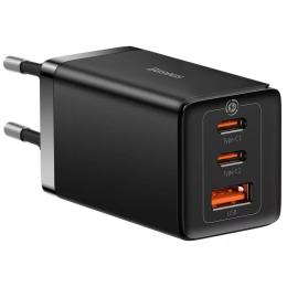 Мережевий зарядний пристрій для телефона Baseus GaN5 Pro 65W 2 x USB Type-C + 1 x USB Type-A Black