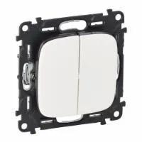 Перемикач Legrand Valena Allure 2 кл Phantom White автоматичні клеми, 10АХ 250В
