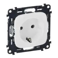 Розетка Legrand Valena ALLURE Schuko White 16А 250В із заземленням зі шторками, автоматичні клеми