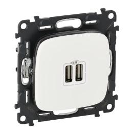 Розетка Legrand Valena ALLURE USB White для зарядки подвійна