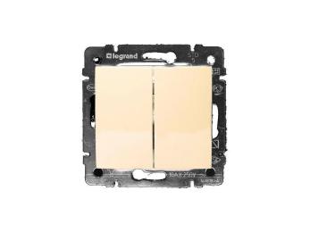 Вимикач Legrand Valena Classic 10АХ 250 двухклавішний Ivory двухклавішний автоматичні клеми