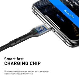 Дата-кабель Luxe cube Kevlar 8886668686242 1.2m USB(тато) - microUSB(тато) Black