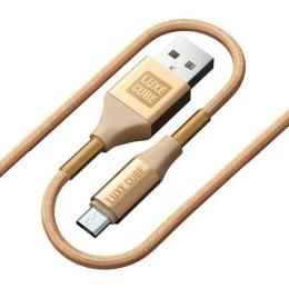 Дата-кабель Luxe cube Armored 8886669689204 1m USB(тато) - microUSB(тато) Gold