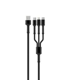 Дата-кабель ColorWay CW-CBU3003-GR 1.2m USB (тато) - Lightning/microUSB/USB Type C (тато) Gray