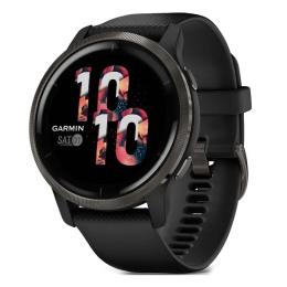 Смарт-годинник Garmin Venu 2 Slate Stainless Steel Bezel with Black Case and Silicone Band (010-02430-11/01)