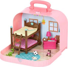 Ігровий набір Lil Woodzeez Кейс з двоярусним ліжком і аксесуарами WZ6597Z Pink