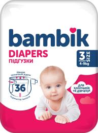 Підгузки Bambik Medium MIDI Розмір 3 (4-9 кг) 36 шт (4823071652284)