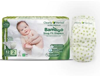 Підгузки Clearly Herbal Bamboo, розмір 2 (3-6 кг), 32 шт (1134)