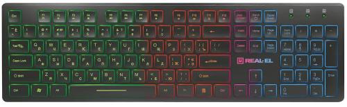 Клавіатура REAL-EL Comfort 7070 Black (EL123100018) USB Backlit (ENG/UKR/RU)