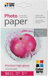 Фотопапір ColorWay Supergloss A6, 255г/м2 , 50 а. карт. уп. (PSG2550504R)
