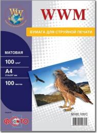 Фотопапір WWM Matte A4, 100 г/м2, 100 шт (M100.100/С)