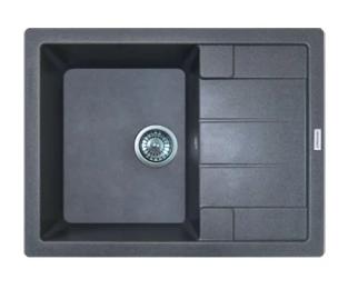 Кухонна мийка Adamant Anila, штучний камінь, прямокут., з крилом, 645х495х200мм, чаша  -  1, врізна Gray
