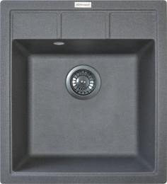 Кухонна мийка Adamant Brick, штучний камінь, квадрат, без крила, 460x515x200мм, чаша  -  1, врізна Gray