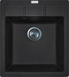 Кухонна мийка Adamant Brick, штучний камінь, квадрат, без крила, 460x515x200мм, чаша  -  1, врізна Black