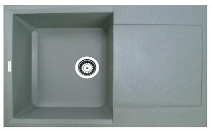 Кухонна мийка Adamant Horizon, штучний камінь, прямокут., з крилом, 780х495х230мм, чаша  -  1, врізна Gray