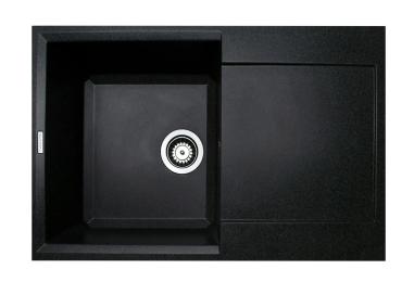 Кухонна мийка Adamant Horizon, штучний камінь, прямокут., з крилом, 780х495х230мм, чаша  -  1, врізна Black