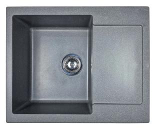 Кухонна мийка Adamant Minimal, штучний камінь, прямокут., з крилом, 615х495х200мм, чаша  -  1, врізна Gray