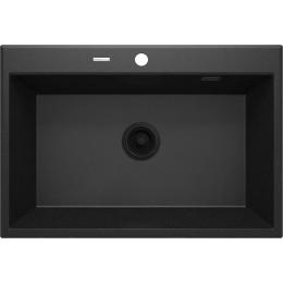 Кухонна мийка Deante Eridan, граніт, прямокутна, без крила, 700х520х210мм, чаша  -  1, врізна Grafit