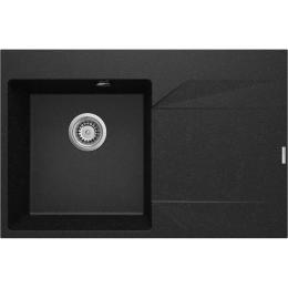 Кухонна мийка Deante Evora, граніт, прямокутна, з крилом, 760х500х195мм, чаша  -  1, врізна Grafit (ZQJ_211P)