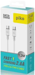 Дата-кабель Piko 1283126504037 1.2m USB(тато) - Lightning(тато) White