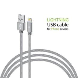 Дата-кабель Intaleo 1283126477669 2m USB(тато) - Lightning(тато) Gray