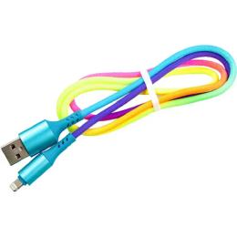 Дата-кабель DENGOS NTK-L-SET-RAINBOW 1m USB(тато) - Lightning(тато) Rainbow