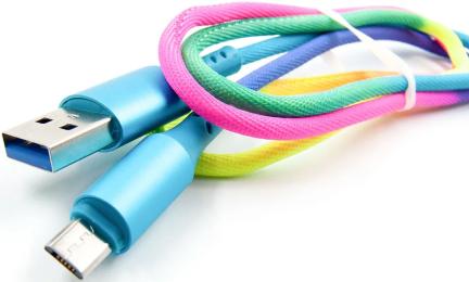 Дата-кабель DENGOS NTK-M-SET-RAINBOW 1m USB(тато) - microUSB(тато) Rainbow