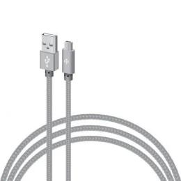 Дата-кабель Intaleo 1283126477683 2m USB(тато) - microUSB(тато) Gray