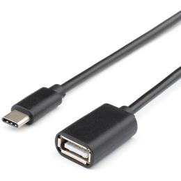Дата-кабель Atcom 14716 0.1m USB(мама) - USB Type C(тато) Black