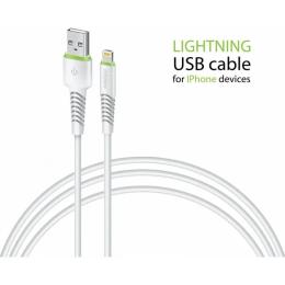 Дата-кабель Intaleo CBFLEXL1 USB (тато) - Lightning (тато) 1.2 м White