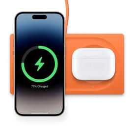 Бездротовий зарядний пристрій Belkin BoostCharge Pro 2-in-1 Wireless Charging Pad with Official MagSafe Charging 15W Orange (HR1H2)