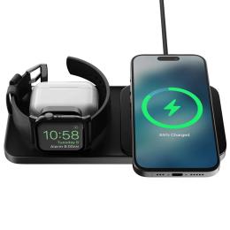 Бездротовий зарядний пристрій NOMAD Base One Max Qi2 3-in-1 Charging Hub 3rd Gen Carbide (NM01571885)