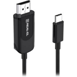 Відео-кабель REAL-EL USB Type-C(тато) HDMI(тато), 1,8m Black