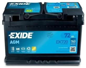 Автомобільний акумулятор Exide START-STOP AGM 72Ah 760EN (EK720)