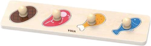 Пазл Viga Toys Мясо та риба 44533 рамка-вкладиш