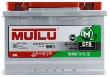 Автомобільний акумулятор MUTLU 6СТ-72 (0) EFB.L3.72.072.A