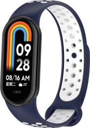 Ремінець для фітнес-браслету BeCover Vents Style для Xiaomi Mi Smart Band 10 Blue White (713632)