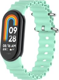 Ремінець для фітнес-браслету BeCover Wave Style для Xiaomi Mi Smart Band 8/9/10 Light Green (714356)