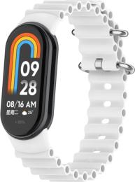 Ремінець для фітнес-браслету BeCover Wave Style для Xiaomi Mi Smart Band 8/9/10 White (714362)