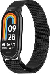 Ремінець для фітнес-браслету BeCover Milanese Style для Xiaomi Mi Smart Band 8/9/10 Black (714601)