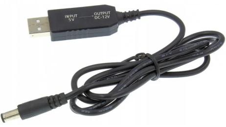 Кабель живлення для роутера Infinity USB (тато)  -  DC 5.5x2.1 (тато) Black 5V-12V/ 0.5A