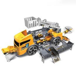 Ігровий набір Bambi трейлер 2 в 1 гараж, машина з краном P905-A