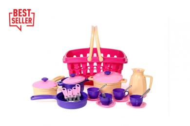 Іграшковий набір посуду Технок 4449TXK з кошиком