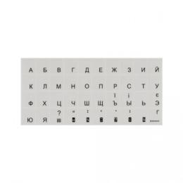 Наклейки на клавіатуру Brain (STBRTRBLACK) Transparent Black Ukr/Rus