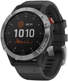 Смарт-годинник Garmin Fenix 6 Solar Silver with Black Band (010-02410-00)