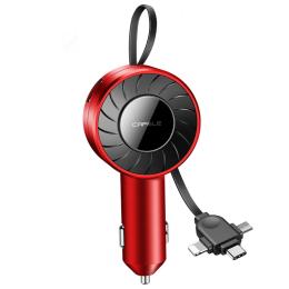 Автомобільний адаптер для телефона Masslinna СC2 3 в 1 Red (Lightning/Micro USB/Type-C)