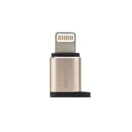 Перехідник Remax (OTG) microUSB (мама) to Lightning (тато) (slim) Gold