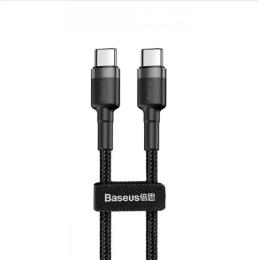 Дата-кабель Baseus Cafule PD2.0 60W flash charging USB Type-C (тато) to Type-C (тато) (20V 3A) 1.0m Gray Black